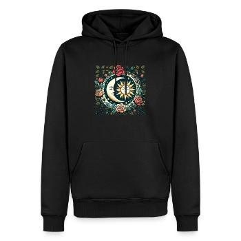 Sonne und Mond - Männer Premium Bio Hoodie - Schwarz - Vorne - Nico (187cm)