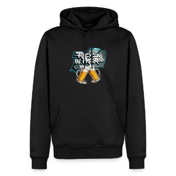 Recycling ist in vollem Gange - Männer Premium Bio Hoodie - Schwarz - Vorne - Nico (187cm)