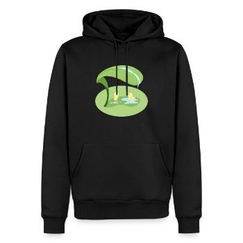 Onder het blad - Mannen Premium Bio hoodie - zwart - Voor - Nico (187cm)