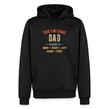 Ce papa génial appartient à Amian Hadley Latte - Sweat à capuche Premium bio Homme - noir - Devant - Nico (187cm)