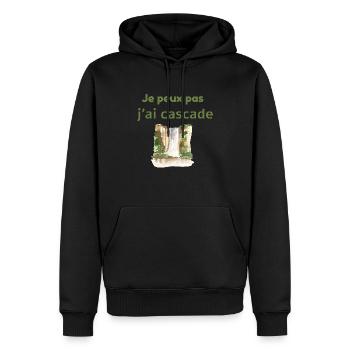 Je peux pas jai cascade - Sweat à capuche Premium bio Homme - noir - Devant - Nico (187cm)