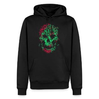 os du crâne - Sweat à capuche Premium bio Homme - noir - Devant - Nico (187cm)