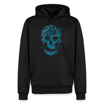 os du crâne - Sweat à capuche Premium bio Homme - noir - Devant - Nico (187cm)
