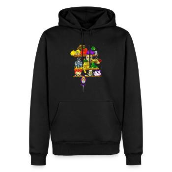 Chez Baba Yaga - Sweat à capuche Premium bio Homme - noir - Devant - Nico (187cm)