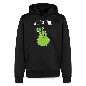 Couple correspondant drôle mignon parfait poire amour jeu de mots - Sweat à capuche Premium bio Homme - noir - Devant - Nico (187cm)