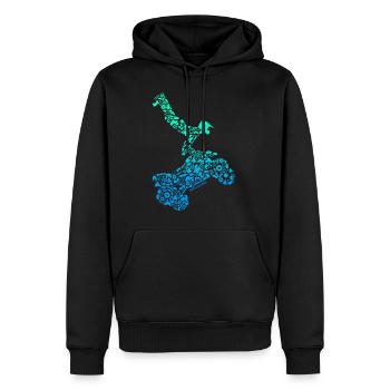 Quad - Sweat à capuche Premium bio Homme - noir - Devant - Nico (187cm)