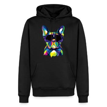 Pop Art Französische Bulldogge Süßes Geschenk Pelz Mama Hund Papa - Männer Premium Bio Hoodie - Schwarz - Vorne - Nico (187cm)