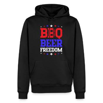 BBQ Bier Freiheit Grillparty Bier trinken 4. - Männer Premium Bio Hoodie - Schwarz - Vorne - Nico (187cm)