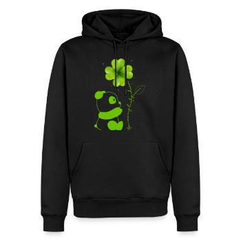 You Are My Lucky Charm Panda Kleeblatt - Männer Premium Bio Hoodie - Schwarz - Vorne - Nico (187cm)