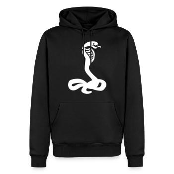 Cobra serpent - Sweat à capuche Premium bio Homme - noir - Devant - Nico (187cm)