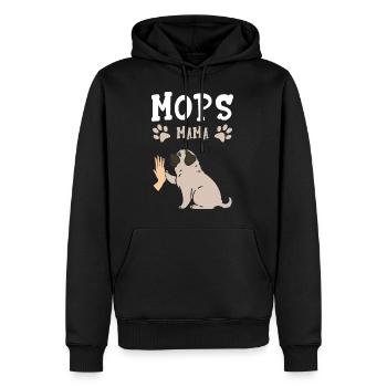 Mops Mama Hund Hundehalter Geschenk Frauchen Mops - Männer Premium Bio Hoodie - Schwarz - Vorne - Nico (187cm)