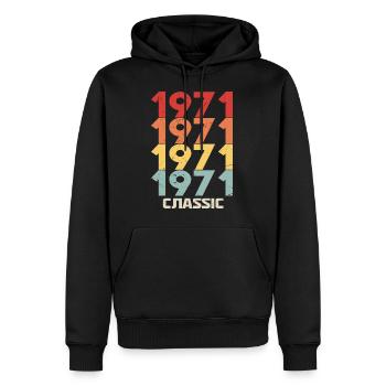 1971 Jubiläum im klassischen Vintage-Stil 1971 - Männer Premium Bio Hoodie - Schwarz - Vorne - Nico (187cm)