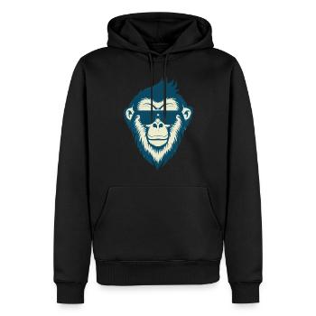Cooler Affe mit Sonnenbrille - Männer Premium Bio Hoodie - Schwarz - Vorne - Nico (187cm)