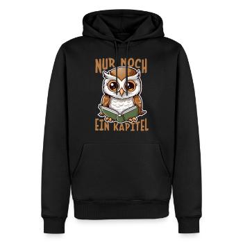 Buch Bücherwurm Eule Leseratte Lesen Bibliothek - Männer Premium Bio Hoodie - Schwarz - Vorne - Nico (187cm)