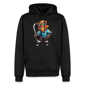 variation 24357Horse as Ice Hockey Player - Men’s Premium Organic Hoodie - black - Front - Nico (187cm)