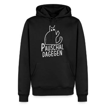 Pauschal Dagegen Katze - Männer Premium Bio Hoodie - Schwarz - Vorne - Nico (187cm)