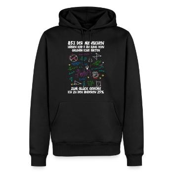 85 % n’ont aucune idée de l’arithmétique de base - Sweat à capuche Premium bio Homme - noir - Devant - Nico (187cm)