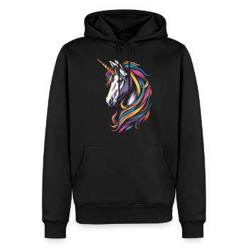 Buntes Einhorn - Männer Premium Bio Hoodie - Schwarz - Vorne - Nico (187cm)