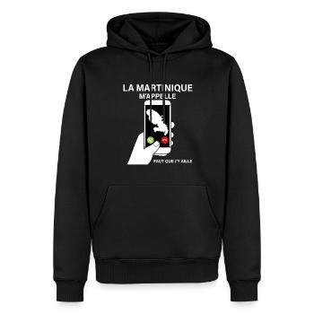 Citation Humour Pour Mon martiniquais Préférée - Sweat à capuche Premium bio Homme - noir - Devant - Nico (187cm)