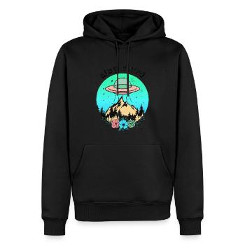 Restez bizarre OVNI - Sweat à capuche Premium bio Homme - noir - Devant - Nico (187cm)