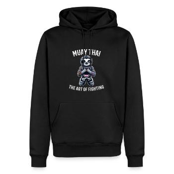 Muay Thai Faultier - Kickboxen und Faultier Thai - Männer Premium Bio Hoodie - Schwarz - Vorne - Nico (187cm)