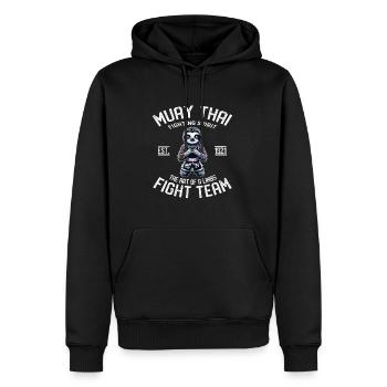 Muay Thai Fight Team Sloth - MMA und Thaiboxen - Männer Premium Bio Hoodie - Schwarz - Vorne - Nico (187cm)