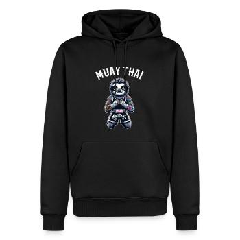 Muay Thai Faultier - Männer Premium Bio Hoodie - Schwarz - Vorne - Nico (187cm)