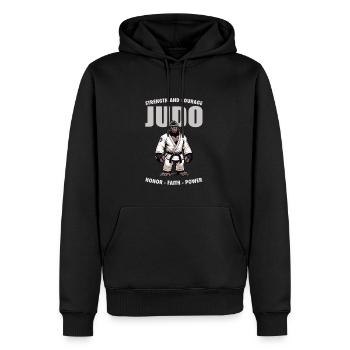 Japanischer Judo-Gorilla - Japanische - Männer Premium Bio Hoodie - Schwarz - Vorne - Nico (187cm)