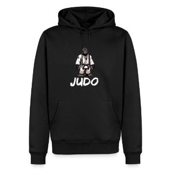Japanisches Judo Gorilla Judoka - Männer Premium Bio Hoodie - Schwarz - Vorne - Nico (187cm)