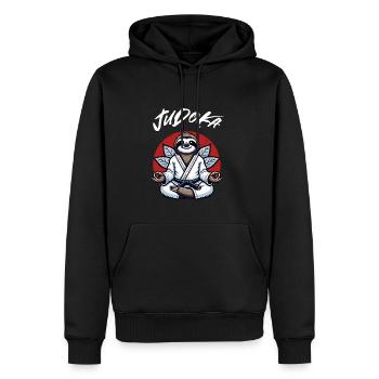Niedliches Judo-Faultier - Japanischer - Männer Premium Bio Hoodie - Schwarz - Vorne - Nico (187cm)