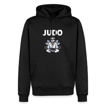 Niedliches Kampfsport-Judo-Faultier - Männer Premium Bio Hoodie - Schwarz - Vorne - Nico (187cm)