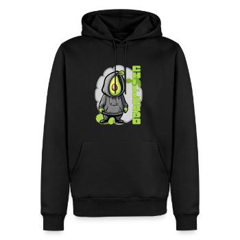 Chillcado - Avocado mit Hoodie - Männer Premium Bio Hoodie - Schwarz - Vorne - Nico (187cm)
