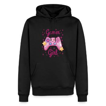 Fille Gamer mignonne - Sweat à capuche Premium bio Homme - noir - Devant - Nico (187cm)
