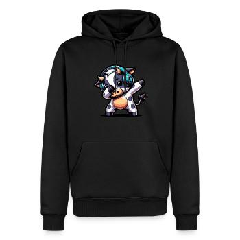Dabbing Kuh - Männer Premium Bio Hoodie - Schwarz - Vorne - Nico (187cm)