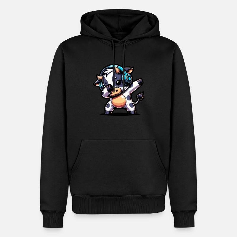 Dabbing Kuh - Männer Premium Bio Hoodie - Schwarz