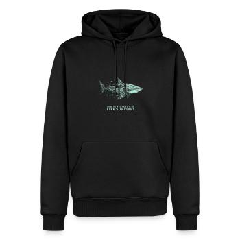 Requin avec motif de récif corallien - Sweat à capuche Premium bio Homme - noir - Devant - Nico (187cm)