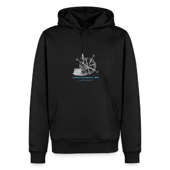 Crete Harbor Lighthouse Design - Men’s Premium Organic Hoodie - black - Front - Nico (187cm)