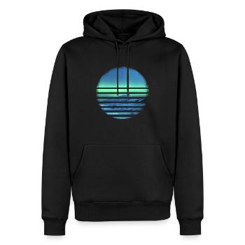 Polarlicht Aurora Borealis Nordlichter - Männer Premium Bio Hoodie - Schwarz - Vorne - Nico (187cm)