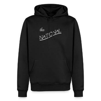 the national - Männer Premium Bio Hoodie - Schwarz - Vorne - Nico (187cm)