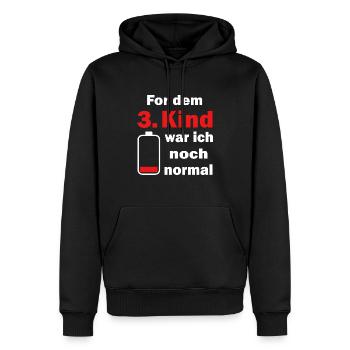 Vor dem dritten Kind war ich noch normal - Männer Premium Bio Hoodie - Schwarz - Vorne - Nico (187cm)