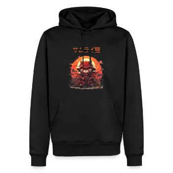 Samurai Anime Cat - Männer Premium Bio Hoodie - Schwarz - Vorne - Nico (187cm)