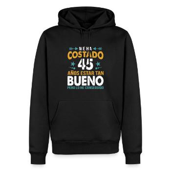 ME HA COSTADO 45 ANOS ESTAR TAN BUENO - Sweat à capuche Premium bio Homme - noir - Devant - Nico (187cm)