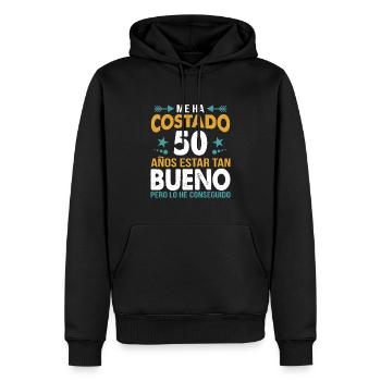ME HA COSTADO 50 AÑOS ESTAR TAN BUENO - Sweat à capuche Premium bio Homme - noir - Devant - Nico (187cm)