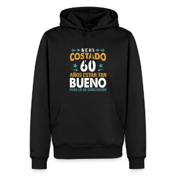 ME HA COSTADO 60 AÑOS ESTAR TAN BUENO - Sweat à capuche Premium bio Homme - noir - Devant - Nico (187cm)