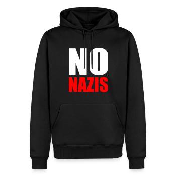 Pas de nazis - Sweat à capuche Premium bio Homme - noir - Devant - Nico (187cm)