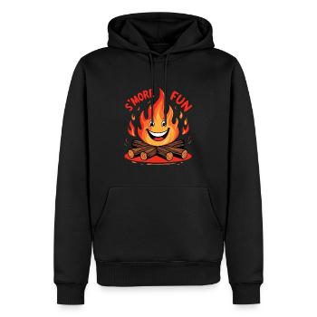 Lustiges Lagerfeuer Cartoon - S'more Fun - Männer Premium Bio Hoodie - Schwarz - Vorne - Nico (187cm)