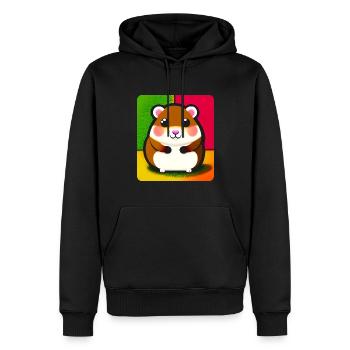 Niedlicher süßer dicker Hamster - Männer Premium Bio Hoodie - Schwarz - Vorne - Nico (187cm)