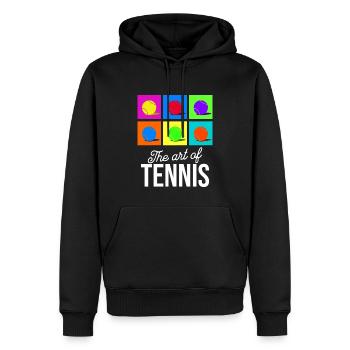 L’Art du Tennis Chemise Pop Art - Sweat à capuche Premium bio Homme - noir - Devant - Nico (187cm)