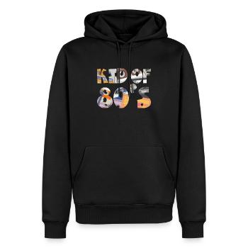 Kid of 80's - Geschenkidee Gebutstag - Männer Premium Bio Hoodie - Schwarz - Vorne - Nico (187cm)