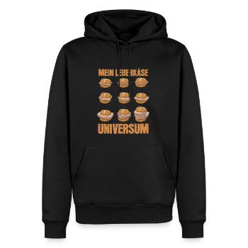 Leberkäse Universum Bayrisch Leberkässemmel - Männer Premium Bio Hoodie - Schwarz - Vorne - Nico (187cm)